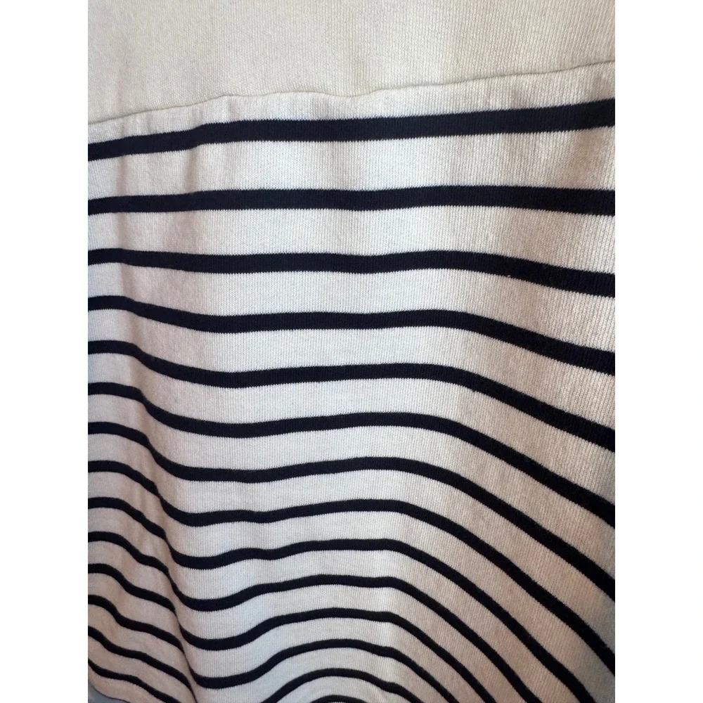 Workshop Republic Clothing Women's Striped Sweatshirt Heart Patch Crewneck Large